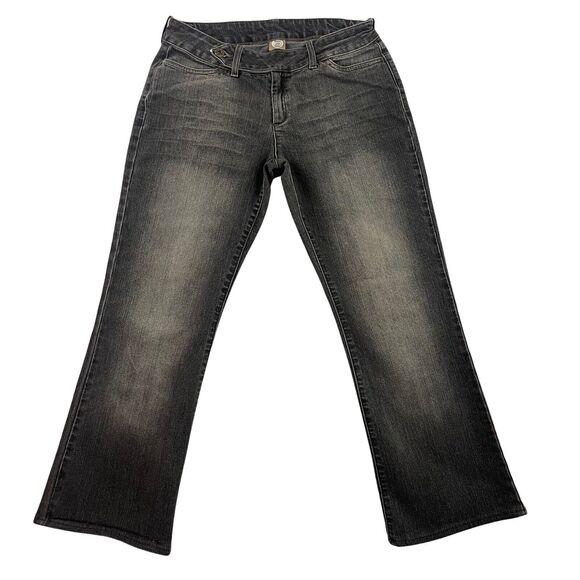 Mavi Jeans Womens 30 Black 740 Elisa Flare Extended Tab Charcoal Wash Denim - Picture 1 of 16